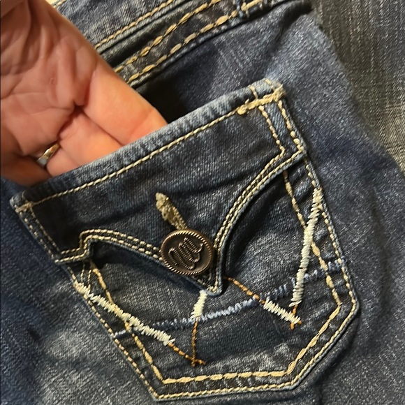 Wrangler Dark Blue Boot Cut Jeans. 7/8x 34. - Picture 9 of 11